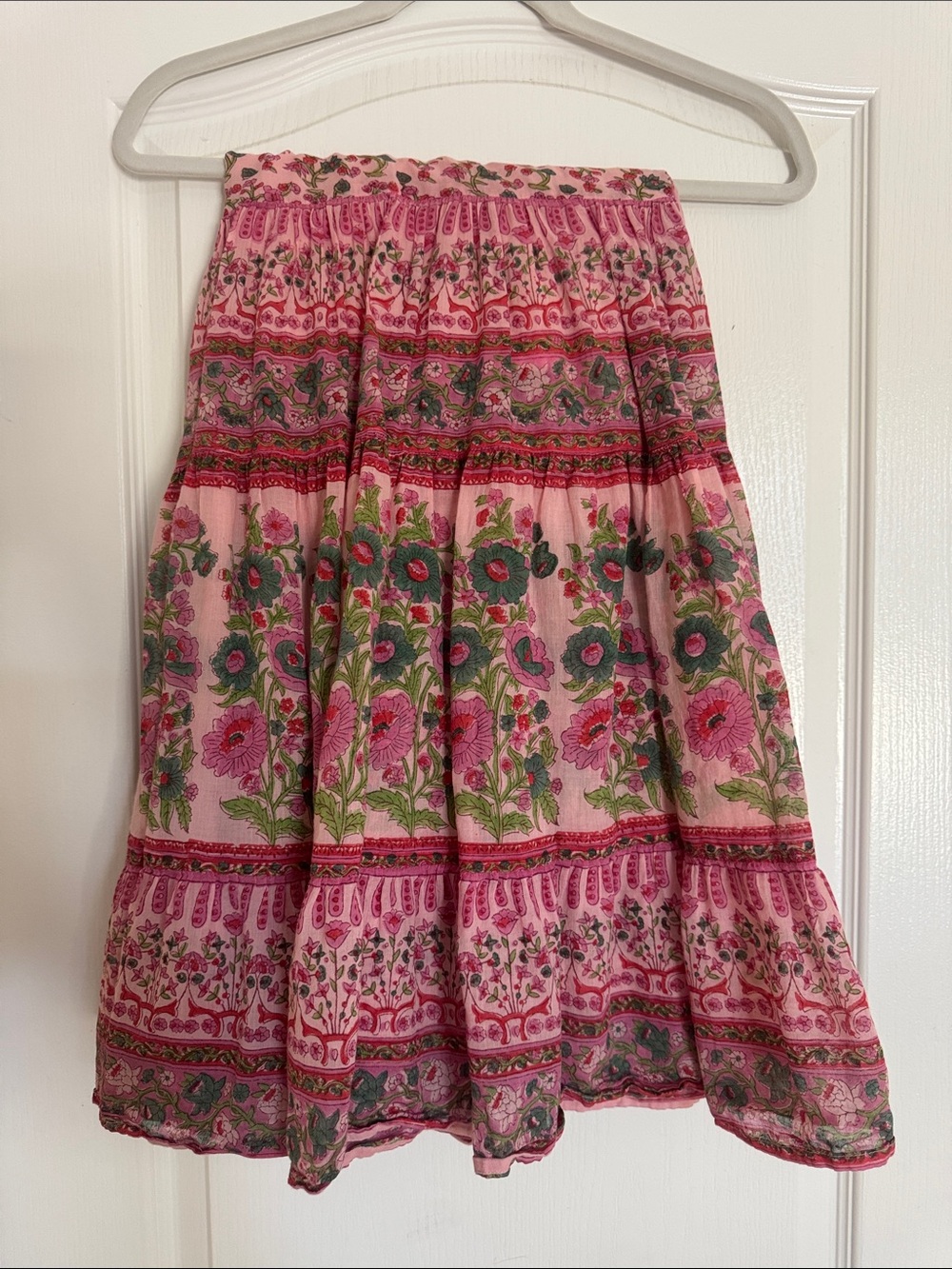Arnhem Pink Floral Tiered Maxi Skirt - Picture 8 of 9